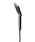HomeStock Modern Square Solid Brass Shower System with Wall Mount Installation and Brushed Nickel Finish handheld showerhead