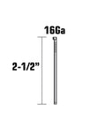 Galvanized Angled Finish Nails, 16 Gauge, 2.5 Inch, EG, shown with measurements, Pro Grade for Professionals and DIYers