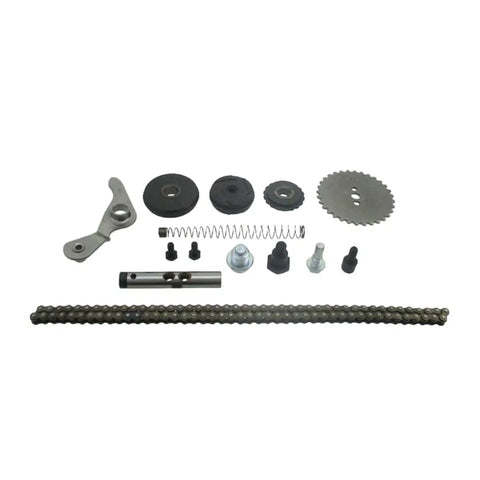 Cam Chain Sprocket Tensioner Roller Kit For 140cc YX Z40 Pit Dirt Bikes with chain, roller, sprocket, and components.