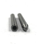 Waterjet focusing tubes (2 pcs), tungsten carbide; front hollow bore and conical nozzle ends visible