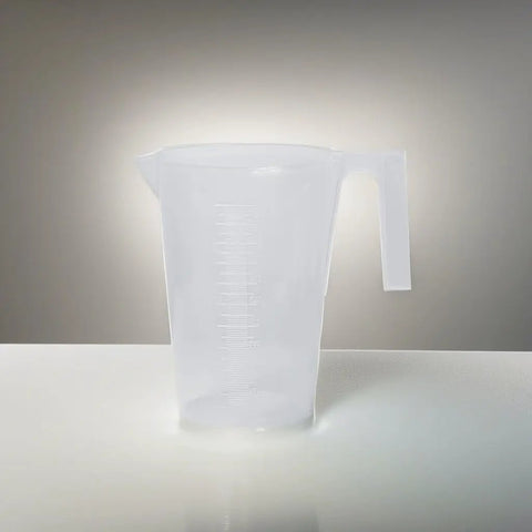 Tall Form 1000mL Polypropylene Graduated Pitcher With 10mL Increments, Chemical Resistant And Heat Safe To 121 C, Spill Free Pouring, Durable Shatterproof Lab Grade Measuring Pitcher For Lab, Kitchen And Industrial Use