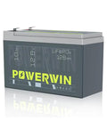 12V LiFePO4 BT10 Battery With Built-In BMS 128Wh Portable UPS Backup for solar generators, shown from front view, grey casing