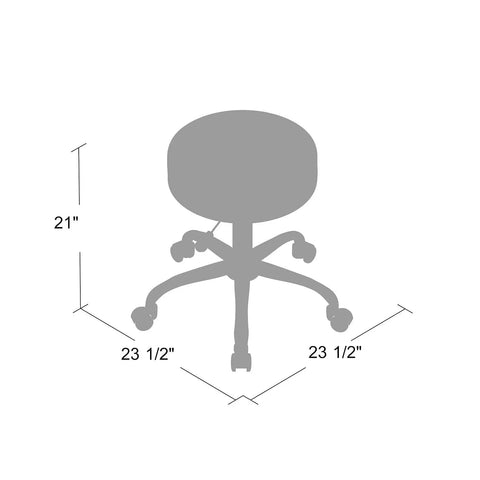 Dimensions of Antimicrobial Vinyl Medical Spa Stool Black With Round Armless Design And Easy Gas Lift Height Adjustment