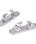Skene Chrome Plated Bow Chocks For Boats, Zinc Alloy, 3.5 In By 0.875 In, Pack Of Two, shiny marine hardware in chrome.
