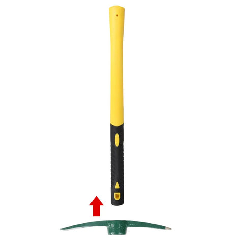 Two Piece 18 Inch Pickaxe And Mattock Hoe Set With Fiberglass Handle For Digging Weeding Flower Beds And Camping Lightweight Steel Forged Garden Tools For Loosening Soil