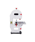 Premium Compact Desktop Saw Station That Is Gonna Crush It With Integrated Band Jigsaw And Scroll Modes For Smooth Cuts Through Wood Plastic And Thin Metals On Weekend DIY Projects side view of bandsaw with motor and adjustable features