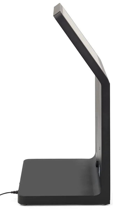 32 Inch Interactive Touchscreen Kiosk Featuring Full HD LCD Panel And Built In 5MP Camera With Slick Ten Point Capacitive Touch, side view.