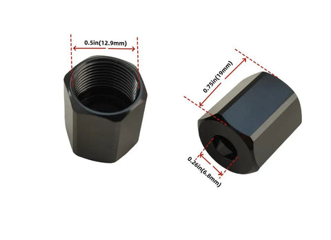 Replacement Cut-Out Tool Collet Nut 2 Pack Fits Models 48-68-0060 2627-20 48-66-0320 48-66-0325 Black Height 0.748 Inches