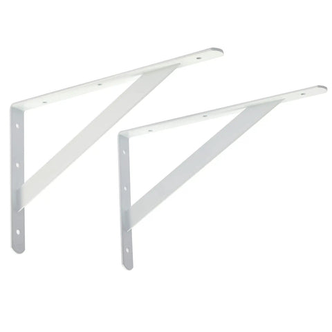 Heavy Duty Shelf Brackets 12 Inch By 8 Inch With Screws 8 Pack White Metal L Brackets For Shelves Floating Shelf Support