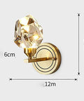 Modern Copper Crystal Wall Sconce Straight Up Stunning For Living Room And Bedroom Top Tier Bedside Lamps With Glare Free Hand Cut Shades Giving Your Space A Total Glow Up, 12cm wide, 20cm tall.