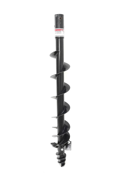 Six Inch Diameter Post Hole Auger For Tractor Mounted Digger 48 Inch Long With Reinforced Collar For Two Half Inch Bolts Spiral Point