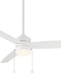Atlantis Indoor And Outdoor 52 Inch Ceiling Fan With Three Blade Pull Chain And 3000K LED Light Kit In Matte White