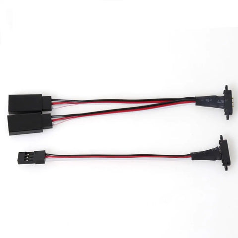 Magnetic Snap On RC Extension Cable 9 Inch 1 To 2 Y Split Lead With JR Plug 3 Pin LED for RC models
