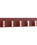 Heavy Duty No Drill Wall Coat Hooks Frosted Nordic Look Strong Grip Adhesive Sturdy Holder For Bathroom Closet Kitchen Holds Hats Keys Towels Multi Purpose Hanger Rack That Totally Takes Care Of Your Stuff with five hooks on a red background.