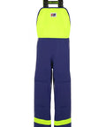 Heavy-Duty Waterproof Bib Pants With Knee Pads And Welded Seams For Fishing, Pressure Washing And Industrial Work, 650gsm PVC Rain Gear, Internal Pocket, Triple Layer Knee Protection, Reinforced Knees, Removable Pads, Blue Neon, Size S