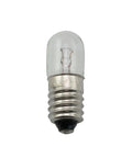 20 Pack E10 Mini Screw Base Light Bulbs 2.4V 0.5A Incandescent Warm White bulb with metal base and glass cover.