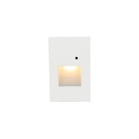 Indoor And Outdoor Step And Wall Light With Daylight Photocell Sensor 120V 2700K Warm White Built In LED White Finish