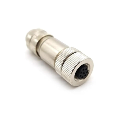 M12 8 Pin Female Connector Pro Grade A Coding Shielded Metal Shell Circular Sensor Field Assembly IP67 Straight Type Adapter
