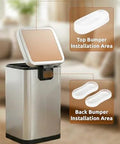 Transparent Wall Protectors Behind Trash Cans, 6 Pack Silicone Bumpers For Lids And Bodies with installation areas shown