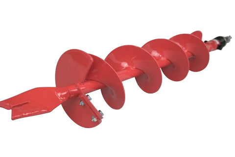 Partner Up 1 Or 2 Man Earth Auger With 52cc 2 Cycle Engine And Extension, red replaceable blade auger bit
