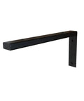 Heavy Duty Wall Mounted L Shape Shelf Brackets Two Pack Slick Black Finish Rust Proof Steel For Pantry Or Deck Built Tough Easy Snap Install Holds Your Gear Tight side view of single shelf bracket