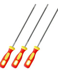 Three Round Chainsaw File Kit For Sharpening Chains, Includes 4mm 4.8mm And 5.5mm High Carbon Steel Files, Portable Woodworking Saw Chain Maintenance With Plastic Handle