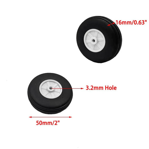 2 Inch Foam Wheel Set With Plastic Hub For RC Planes And Helicopters Ultra Lightweight Sponge Tire Replacement