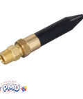 Helium Balloon Filler Regulator With Precise Air Flow For Latex And Mylar Balloons, brass and black valve component close-up