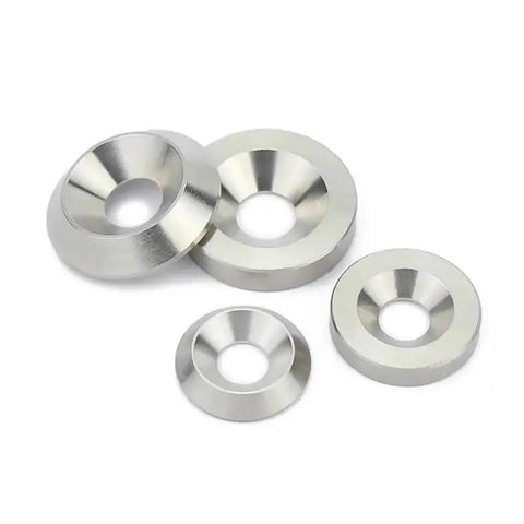 DIY Ready Stainless Steel Conical Gasket Washers Set M3 Through M10, Concave And Convex Tapered Flat Shim Cones, 304 Grade, Countersunk Head, Durable Hardware Spares, 2, 5, 10, 20 Pcs For Home DIY Maintenance. 304 stainless conical gasket washers