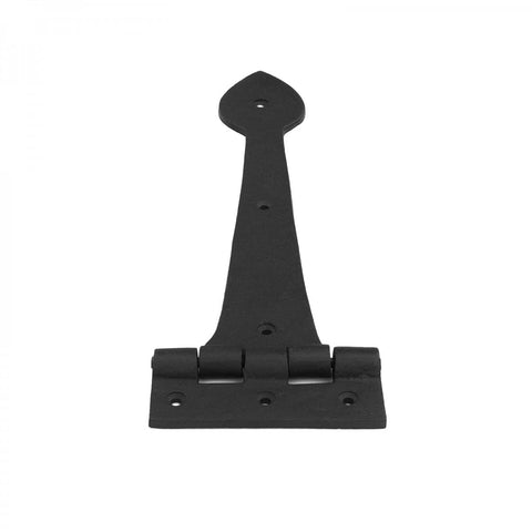 12 Inch Spade Tip Black Wrought Iron Strap Hinges For Gates And Doors, Heavy Duty Indoor Outdoor Hardware Pack Of 6