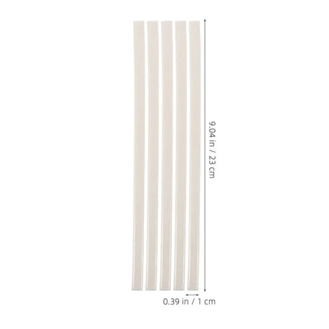 5 white PP car bumper repair welding rods, 23 cm long, for DIY plastic auto body fixes and patching.