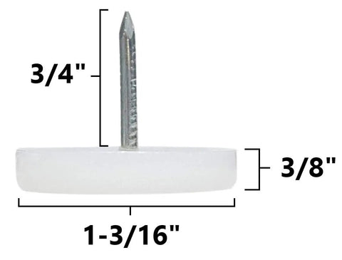 Straight Up Heavy Duty White Furniture Nail Glides 30 Mm Floor Protectors Bulk Case Of One Thousand smooth glide leg pad dimensions