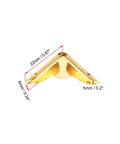 Top Shelf Metal Book Corner Protectors Built Tough For Notebooks Albums Gold Tone Edge Guards, 22mm corner cap detail