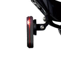 Side view of bike saddle mount seat post tail light holder for Garmin Varia Radar RTL510 RTL515 RVR315 in heavy duty aluminum.