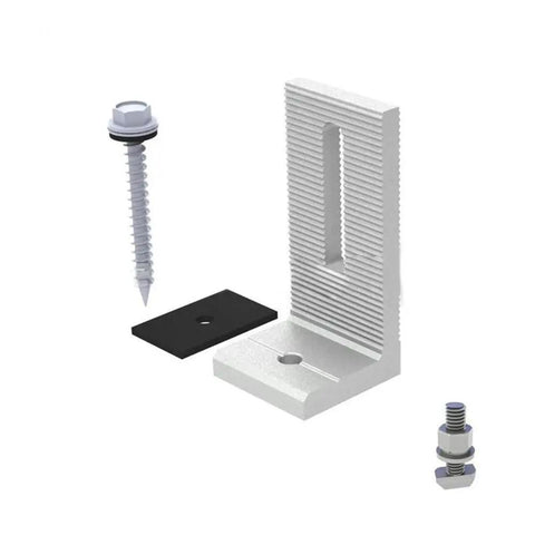 Durable Aluminum Roof Mount L Foot Brackets For Sloped Tin Roofs, Adjustable Rail Positioning, No Fuss Easy Install Solar Panel Mounting Kit