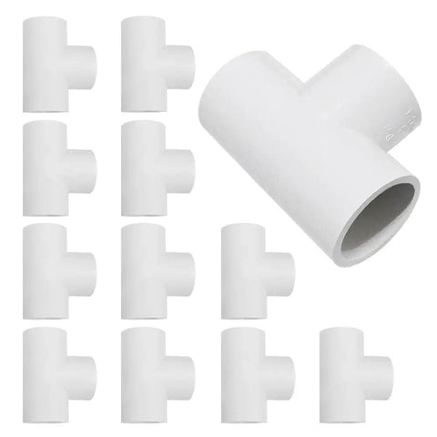 Three Quarter Inch SCH40 PVC Tee Fitting Connector White For Home Plumbing, Durable PVC Pipe Joint, DIY Friendly, 6 Pack