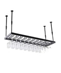Red Wall Mounted Wine Glass Holder With High Legged Hanging Bracket And Adjustable Suspension Rod Multifunction Wine Rack