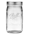 Real Deal Wide Mouth Glass Mason Jars With Lids And Bands For Canning And Pickling Quart 32 Oz Pack Of 2 clear glass mason jar with tight lid