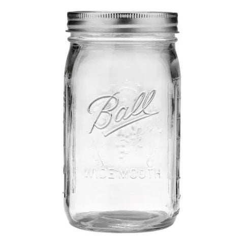 Real Deal Wide Mouth Glass Mason Jars With Lids And Bands For Canning And Pickling Quart 32 Oz Pack Of 2 clear glass mason jar with tight lid