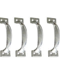 Galvanised Bow Door Handle Set 10 Pcs Durable Silver Outdoor Indoor Hardware For Cabinets Drawers Gates And Garage Doors
