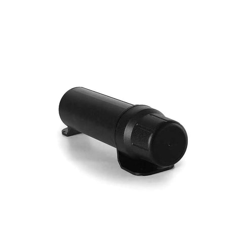 Rugged Off Road Motorcycle Tool Tube Waterproof Storage Box Universal Cap Holder, black polypropylene, side view