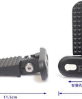 Rugged Durable Aluminum Alloy Scooter And E-Bike Foot Pegs, 4.7 Inch Length With Anti Slip Textured Surface, side and front view