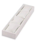 Super Comfy Velvet Watch Tray And Jewelry Organizer, Pair Of Four Grid Storage Plates With Plush Cushions For Bracelets And Watches, Clean Desk Display Holder, Definitely Worth Snagging, white PU finish with cushioned slots.