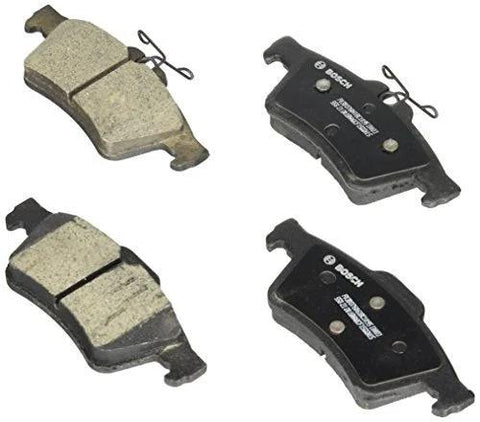Bosch QuietCast BC1095 rear ceramic brake pad set, 4-piece, top-down view