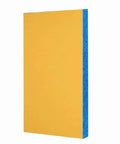 Solid Build High Density Acoustic Foam Panels Wall Sound Proof Pads Fabric Wrapped Studio Kit To Kill Echo And Reverberation No Sweat Setup Yellow Dampening Tiles in profile view.