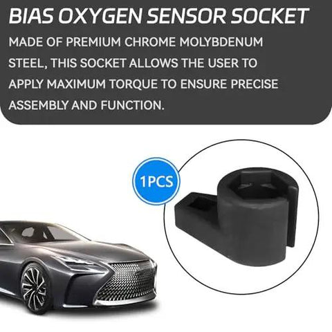 Offset Oxygen Sensor Socket 3/8 Inch Drive By 7/8 Inch 22mm Low Profile 6 Point O2 Sensor Removal Tool With Side Wire Gate