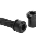 Fresh TC4 Titanium Alloy Stem Screws Set With Integrated Rubber Gasket M5X18MM bike bolts showing a set of two black stem screws.