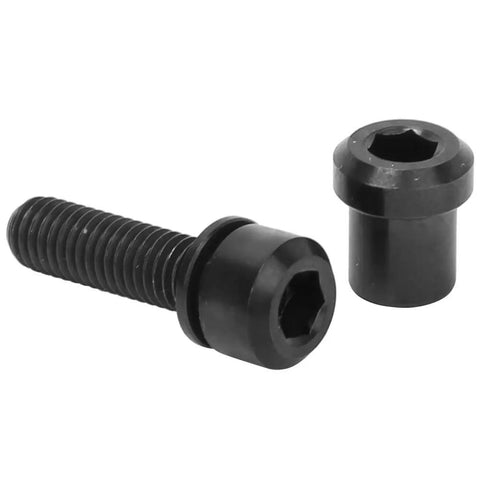 Fresh TC4 Titanium Alloy Stem Screws Set With Integrated Rubber Gasket M5X18MM bike bolts showing a set of two black stem screws.
