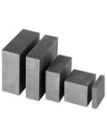Set of smooth graphite blocks in various sizes for industrial and lab use, showing side view of the durable electrode plates.