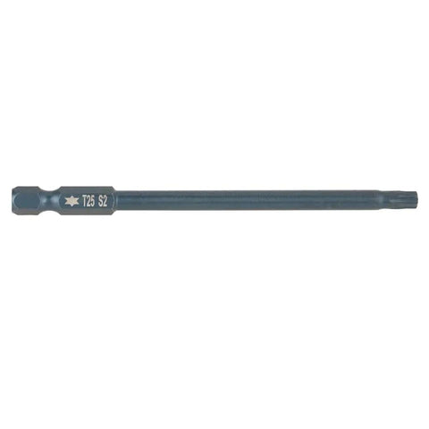 Get The Goods With These 10 Pieces Of 100mm T25 Security Screwdriver Bits Kit That Rock 1/4 Hex Shank Made From Tough S2 Steel Rust Proof And Totally Radial Torque Ready For Pro Drills And DIY Jobs. Single 100mm T25 S2 security screwdriver bit